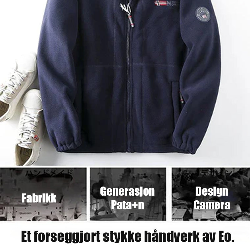 Dobbeltlags hettejakke (originalt produkt av høy kvalitet)/Reversibel polar fleecejakke