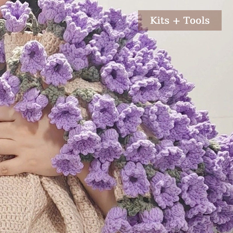 Teppe med rosebukett (ferdig produkt og materialpakke tilgjengelig)