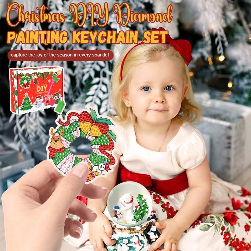 🎄✨Jule DIY diamantmaling nøkkelringsett✨🎄