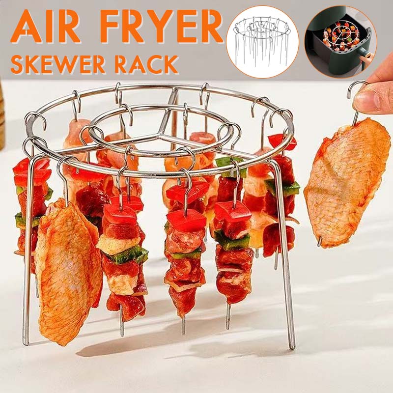 🔥 Grillspydstativ til luftfryser | 360 ° jevn matlaging, sprø og saftig! 🍢