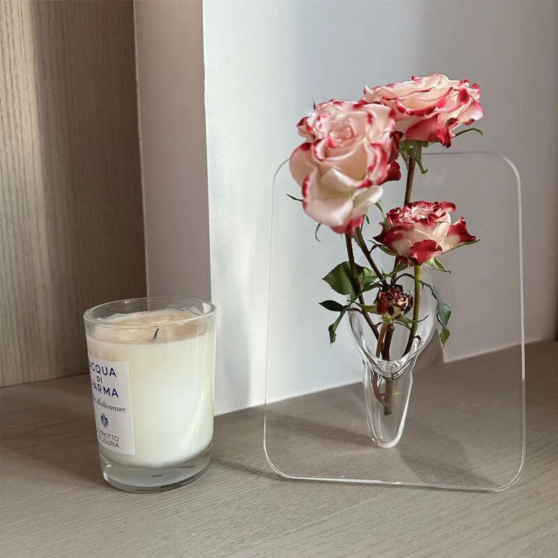 Akryl fotoramme vase blomsterarrangør