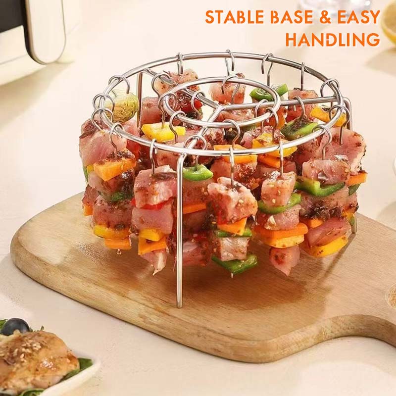 🔥 Grillspydstativ til luftfryser | 360 ° jevn matlaging, sprø og saftig! 🍢