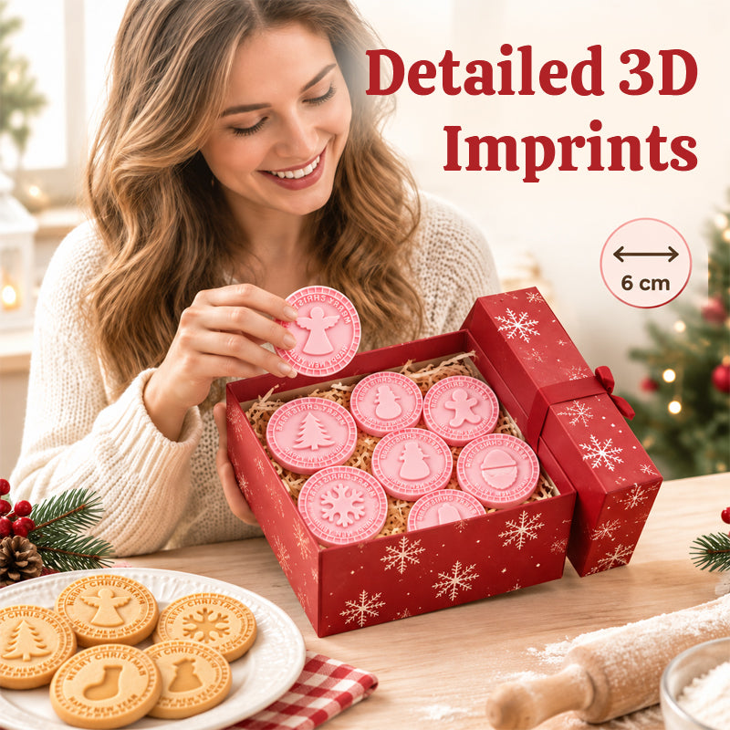 Juleform-sett med 3D-kakepresser til fyllte kaker