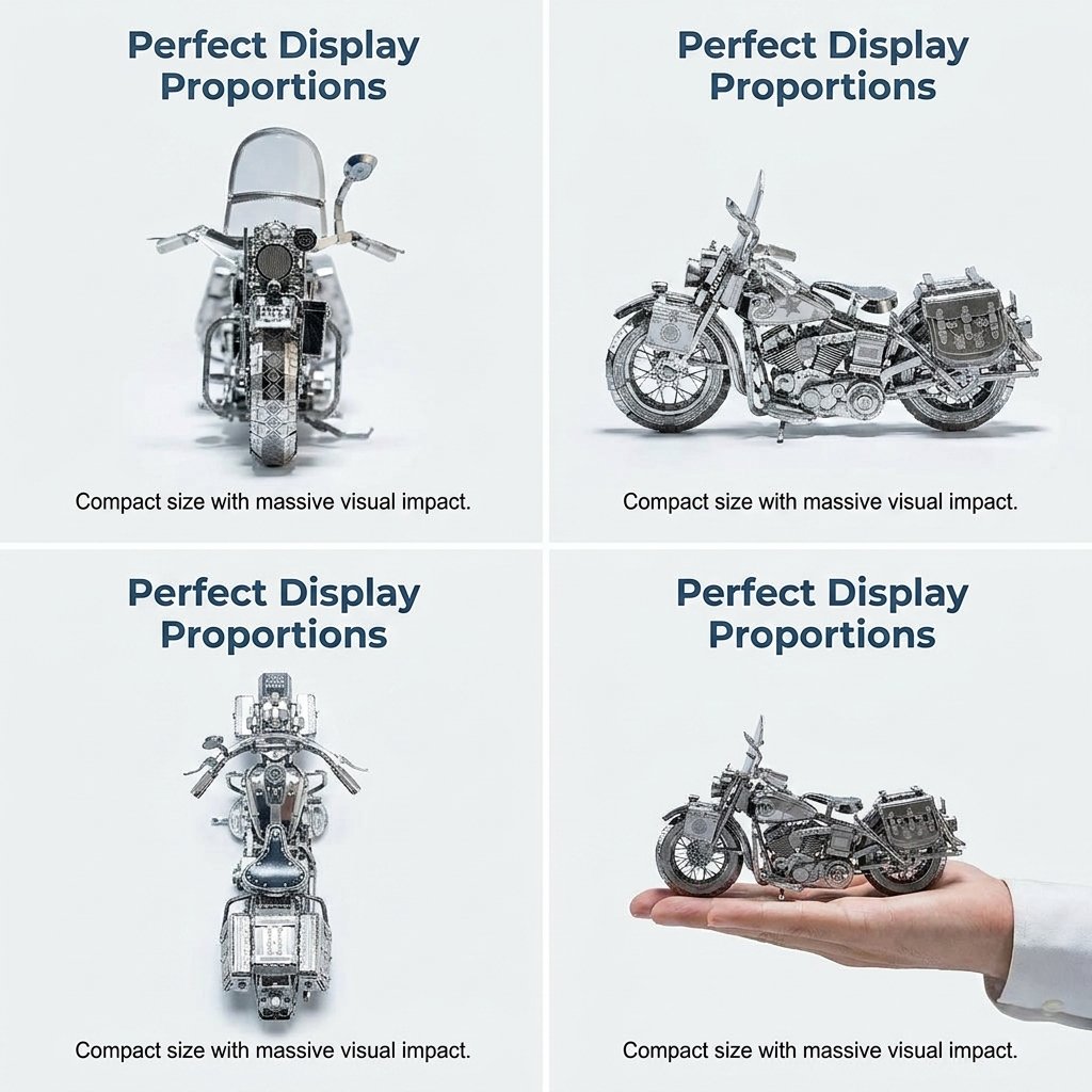 🔥SPESIALTILBUD🔥Sølvfarget 3D-metallpuslespill med motorsykkelmoti