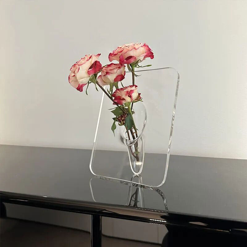 Akryl fotoramme vase blomsterarrangør
