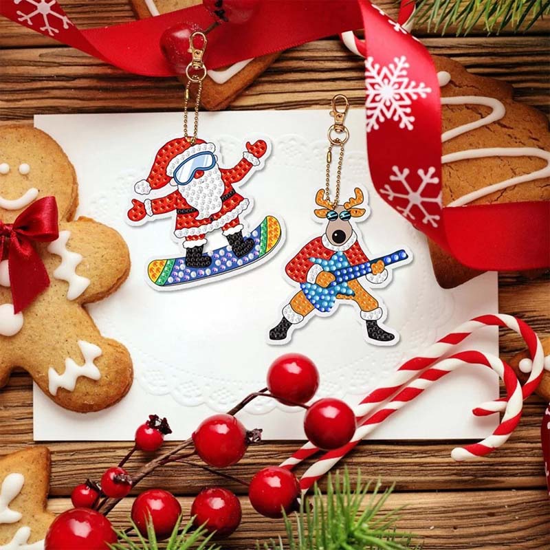 🎄✨Jule DIY diamantmaling nøkkelringsett✨🎄