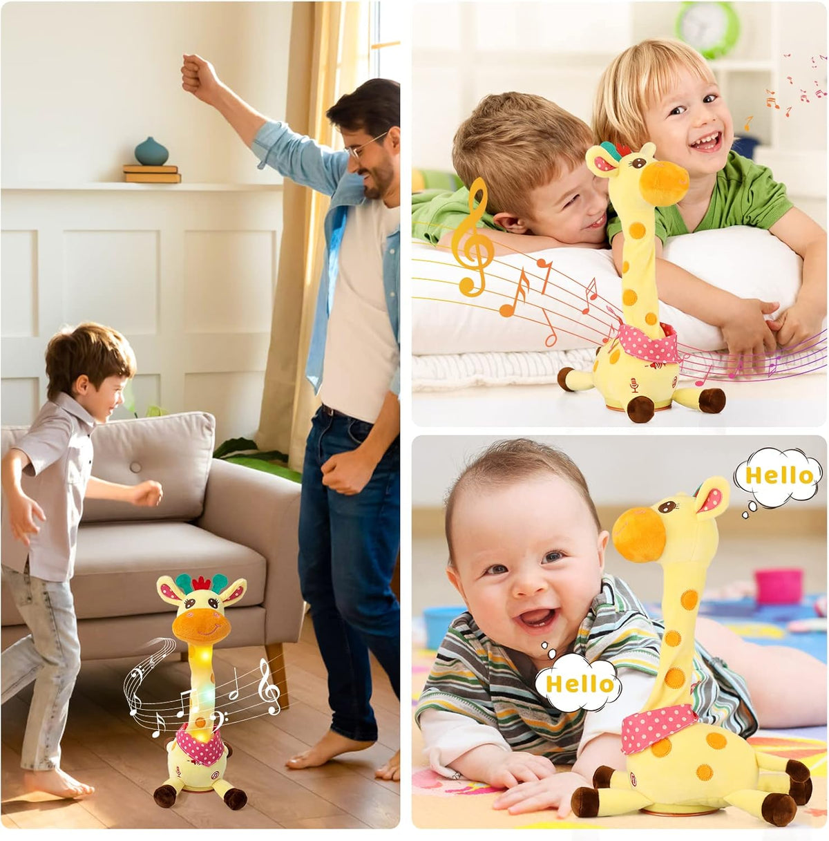 🎉 Den bestselgende musikalske sjiraffleken – synger, danser og gjentar det du sier! 🦒🎵🗣️
