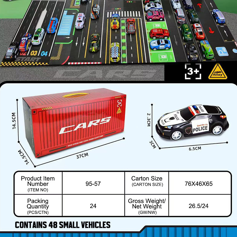 (Gratis frakt)Gavesett med mini pullback-container til bil 🚗🎁