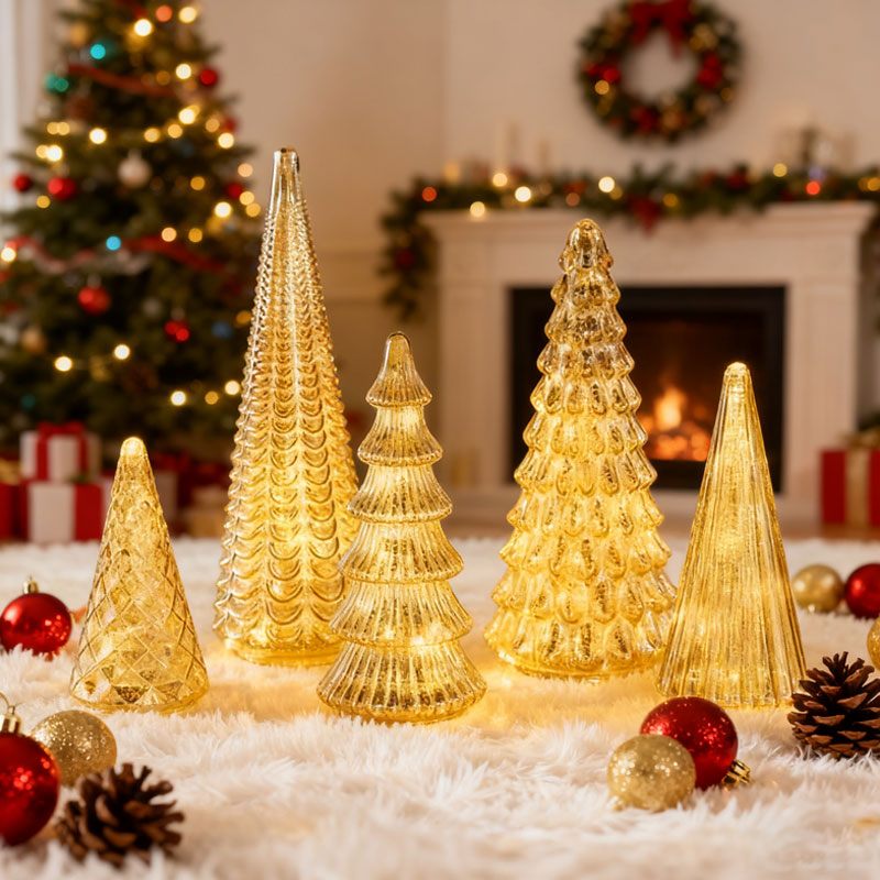 ✨ Skimrende jul – 5-delers krystalltresett med lys✨
