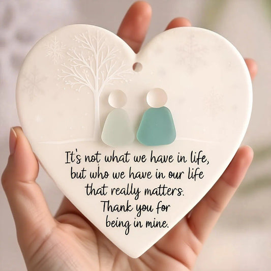 Heart-Shaped Sea Glass Friendship Decor🌊✨ Shaped by Nature & Crafted by Hand💝