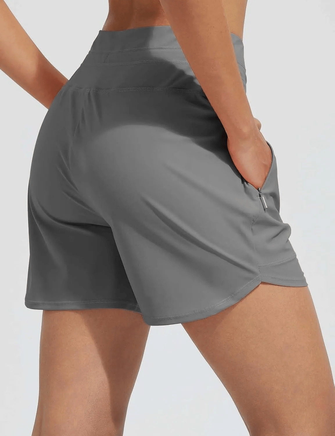5" badeshorts med høy midje og hurtigtørkende badedrakt for kvinner