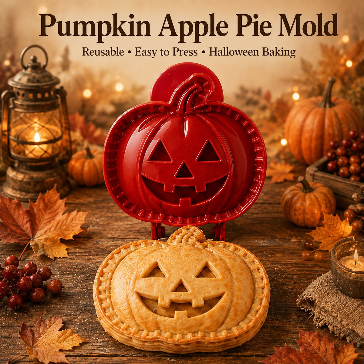 🎃 8-delers sett med mini-former til håndpai til Halloween