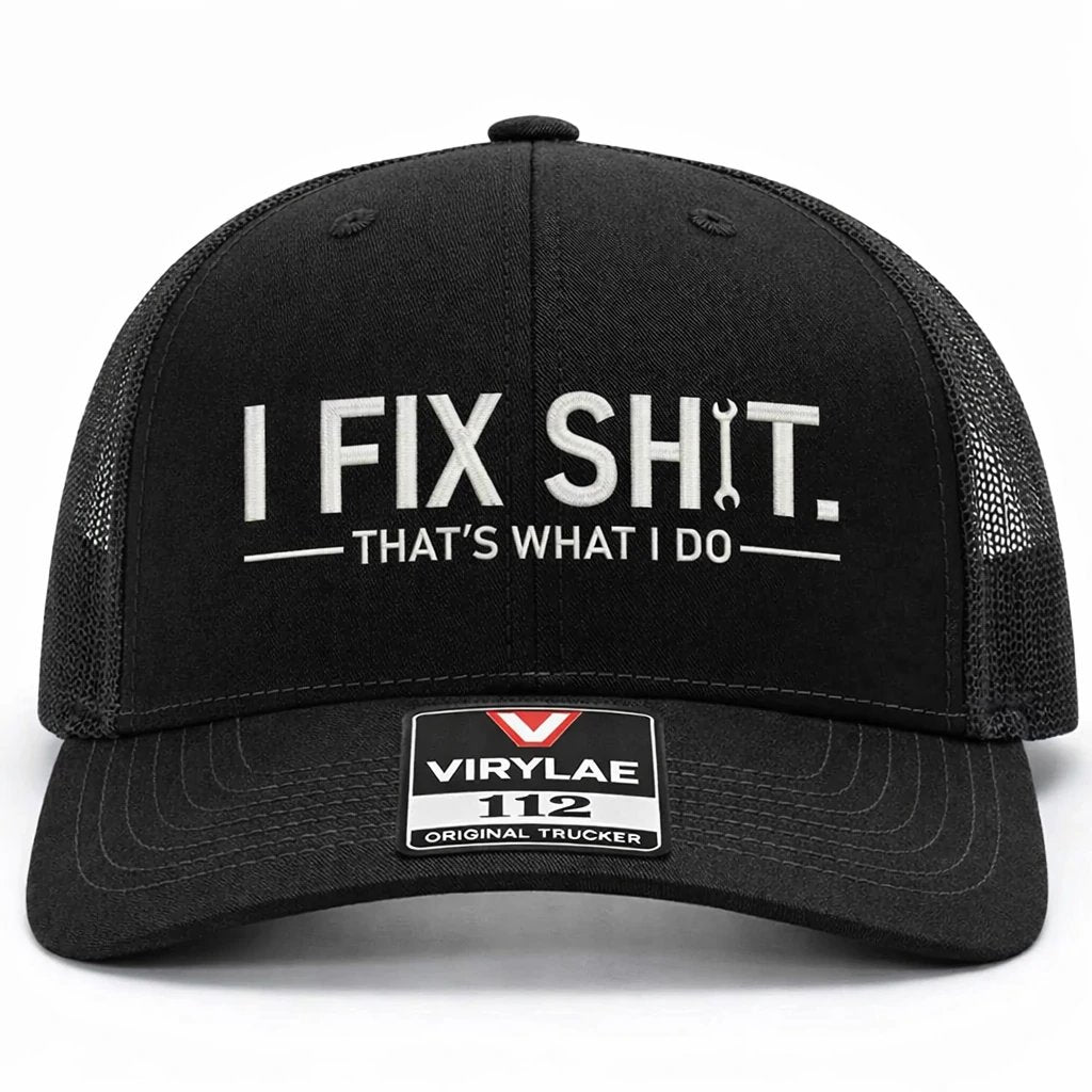 đ„SISTE DAG 49 % RABATT-đ ïž Â«I Fix Shit»-trucker-cap â Morsom mekaniker- og reparatĂžrcap