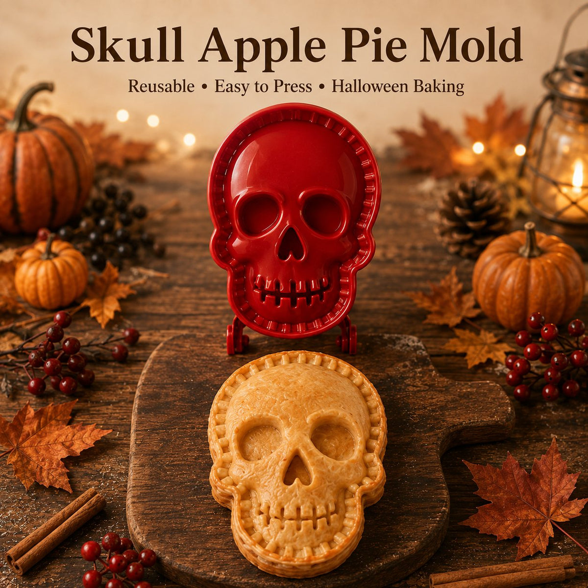 🎃 8-delers sett med mini-former til håndpai til Halloween