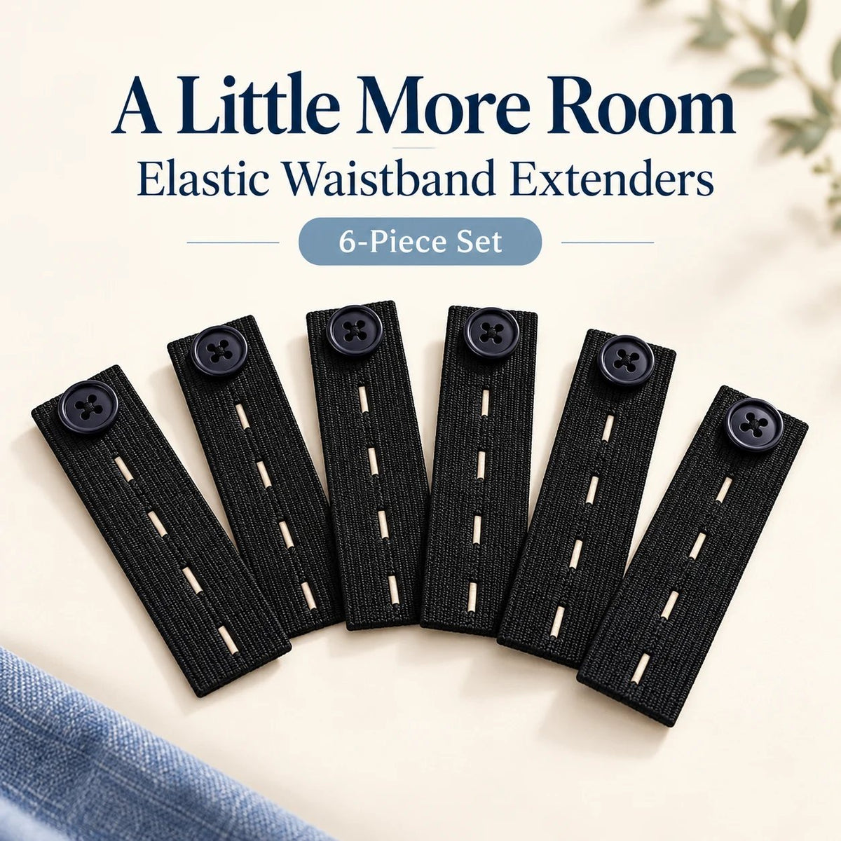 👖 Knapper til forlengelse av elastisk linning – Justerbar komfort, sett med 6 stk.