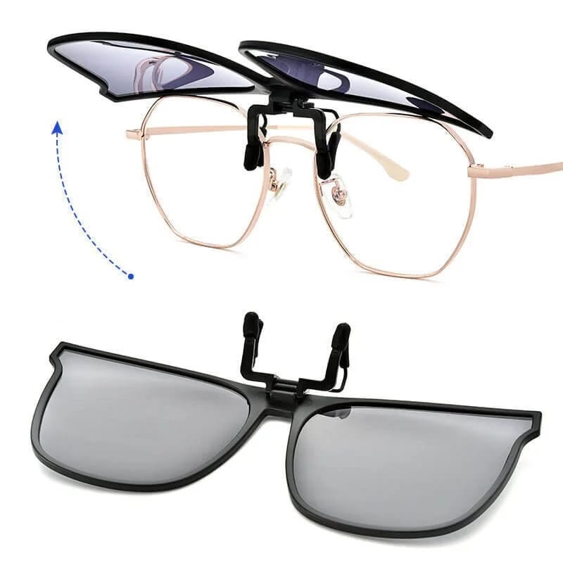 Nye polariserte clip-on-solbriller med flip-up-design