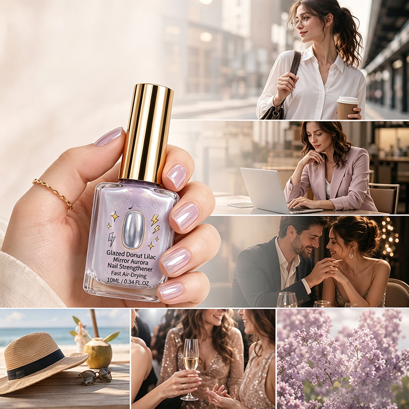 🎉 2026-tilbud — Over 24 700 solgt!💅 Lilac Glossy Mirror negleforsterker