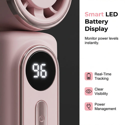 Bærbar vifte med klipsfeste og LED-display🌬️