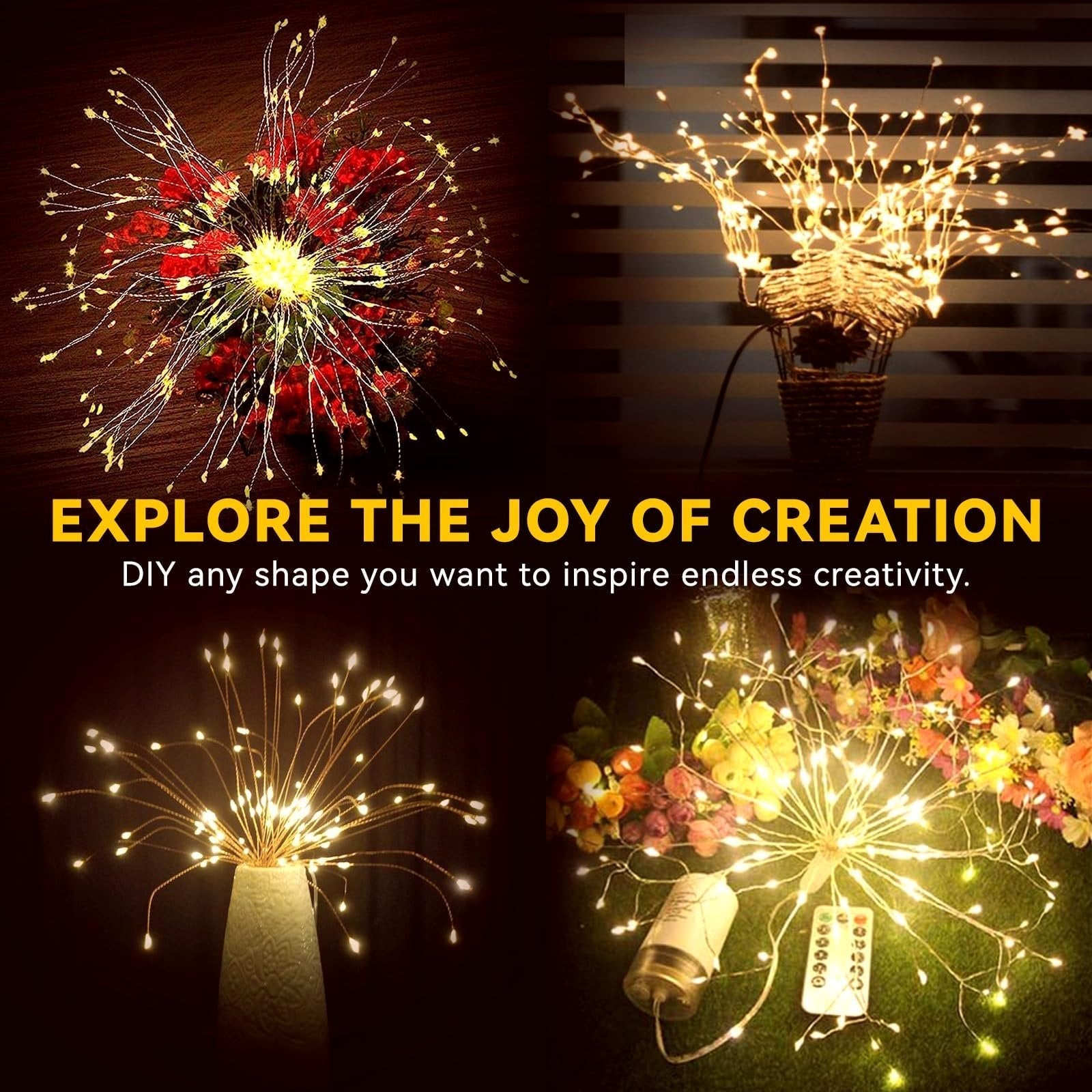 🎄Hengende Starburst Solar Fairy Lights til jul