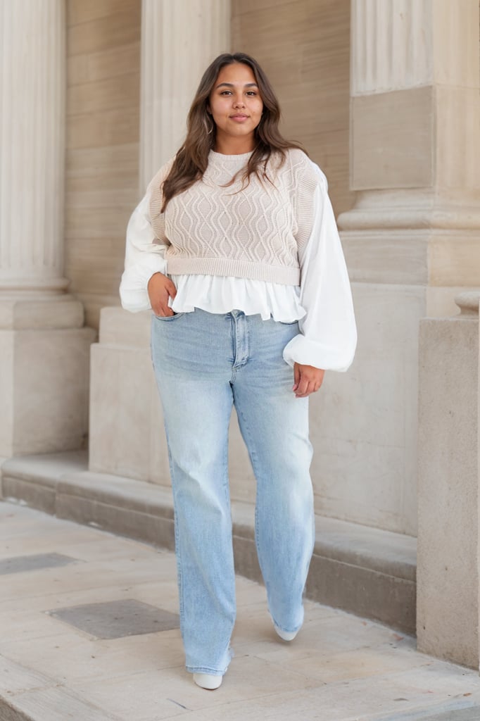 🏆 SISTE DAGS SALG 49 % RABATT💥 Vintage Wash Plus-Size Jeans – Elastiske, rette ben og rumpeløftende passform