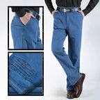 Herrejeans med høy midje og rett snitt