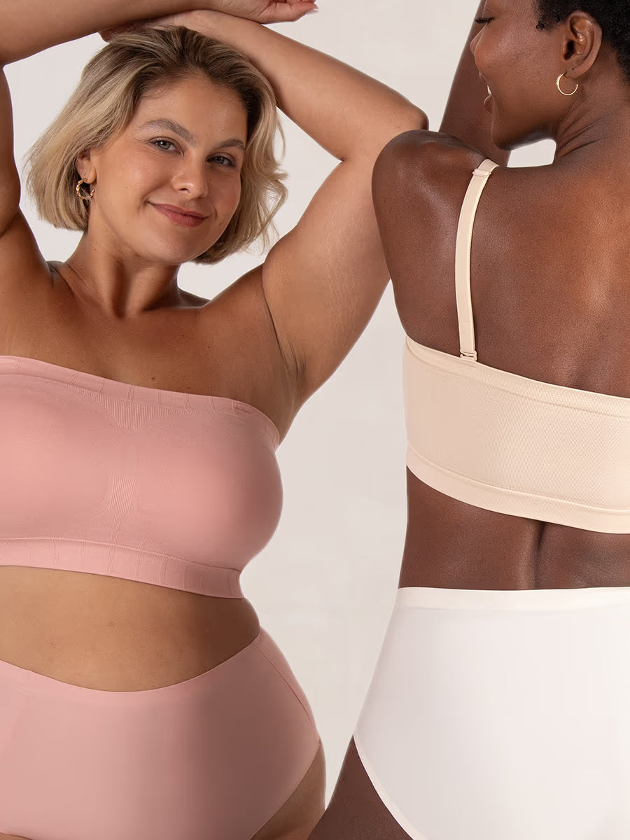 Vendbar stroppeløs bandeau-BH
