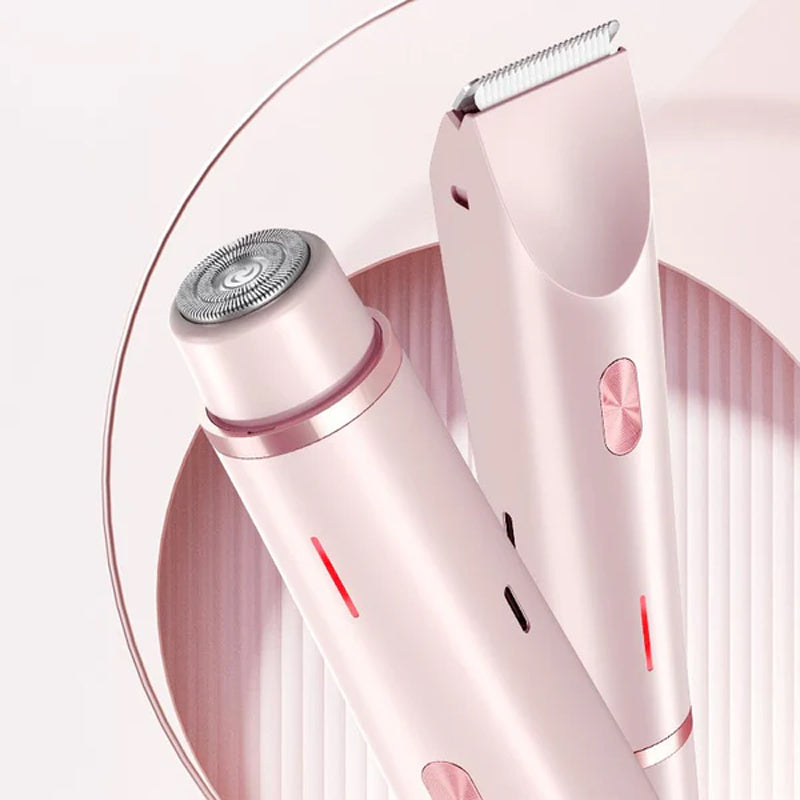 IPX7 vanntett barbermaskin med to barberhoder for kvinner