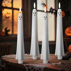 🎃👻Fjernstyrt spøkelseslys med 3D-flimrende veke 👻🎃