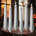 🎃👻Fjernstyrt spøkelseslys med 3D-flimrende veke 👻🎃
