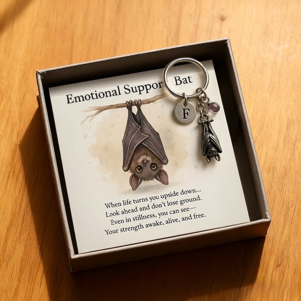 🦇Emosjonell støtte flaggermus inspirerende nøkkelring