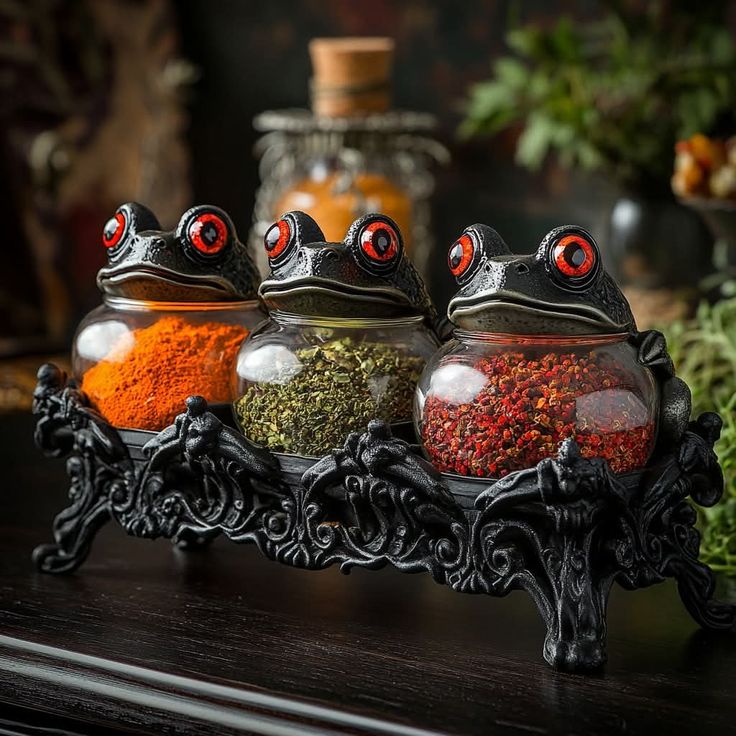Håndlagde Witchy Frog apotekerkrukker til krydder 🐸🧙