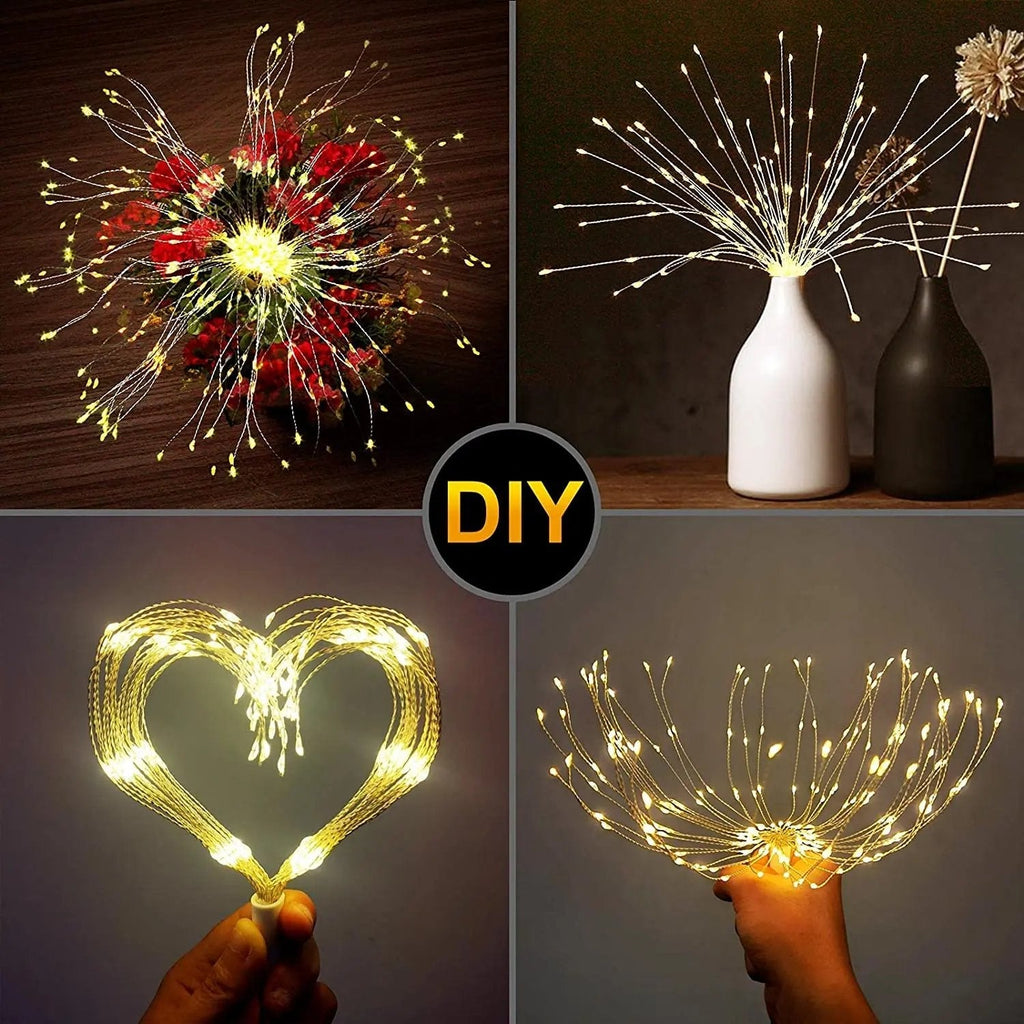 🎄Hengende Starburst Solar Fairy Lights til jul