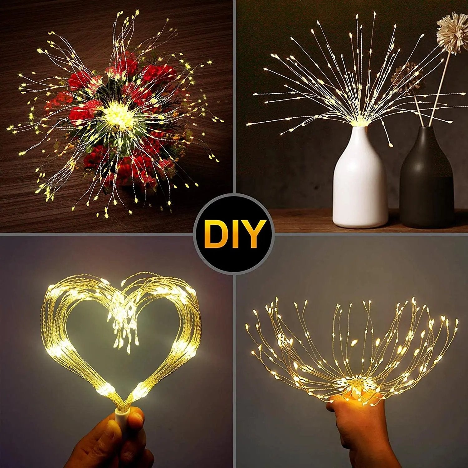 🎄Hengende Starburst Solar Fairy Lights til jul