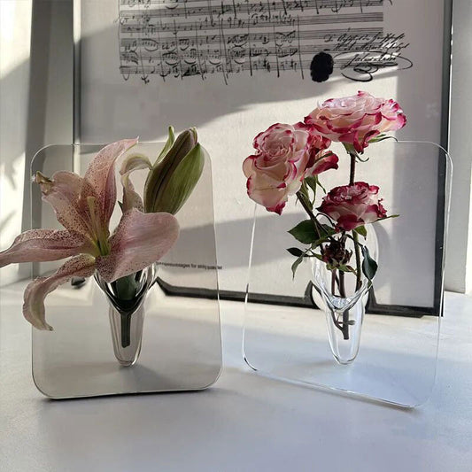 Akryl fotoramme vase blomsterarrangør