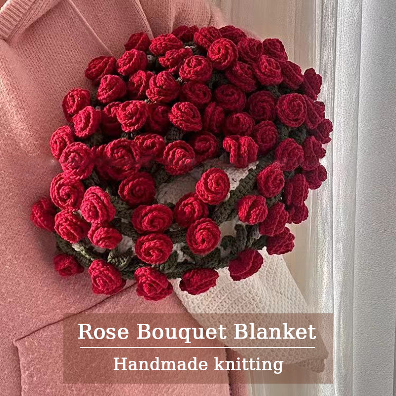 Teppe med rosebukett (ferdig produkt og materialpakke tilgjengelig)