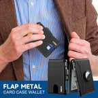 {Gratis Frakt]Lommebok med klaff for metallkort