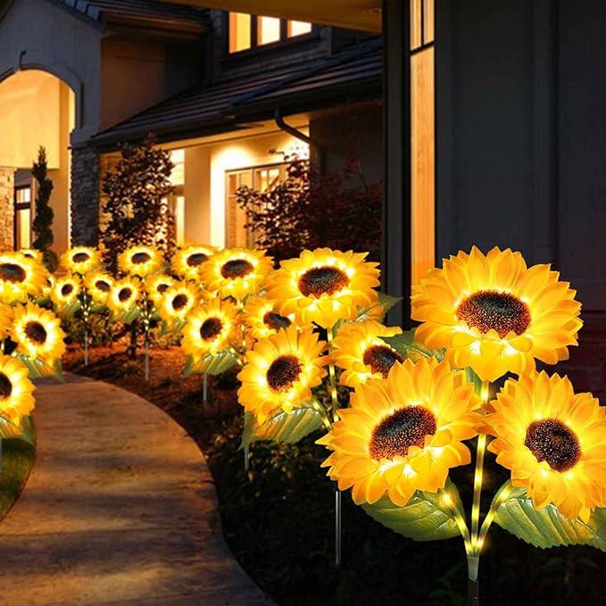 🌻Fabrikk direkte salg 49% avslag - 🌞Solar LED-solsikkehagelys - 29,6 tommer / 74 cm