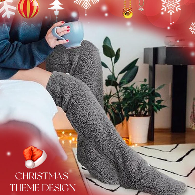 Gåsedunssokker til kneet til jul