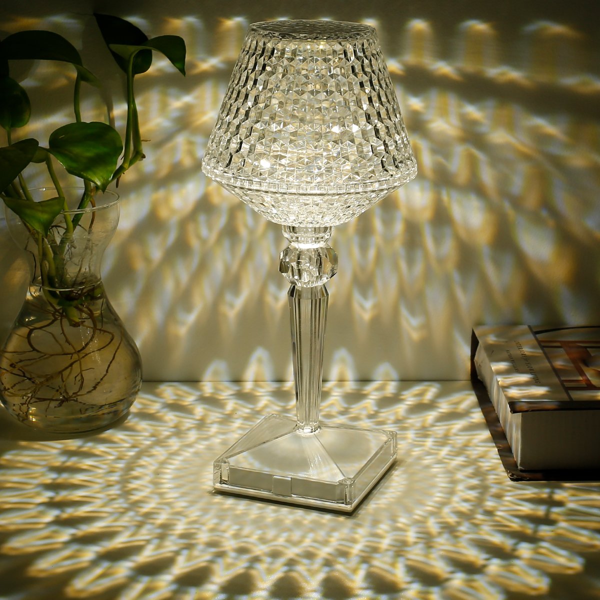 Bordlampe i krystall