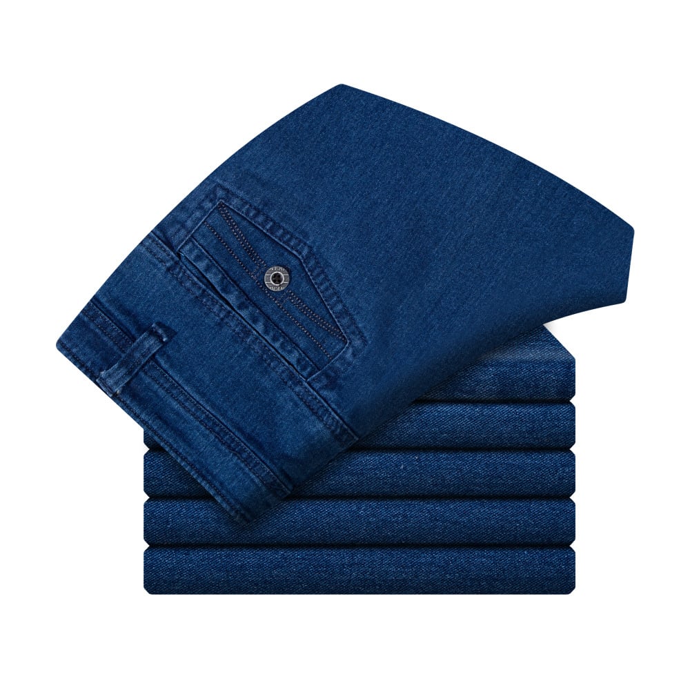 Herrejeans med høy midje og rett snitt