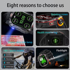 （Gratis frakt）🔥 Siste dag 70 % RABATT – Militær utendørssports-smartklokke for menn for Android og iOS