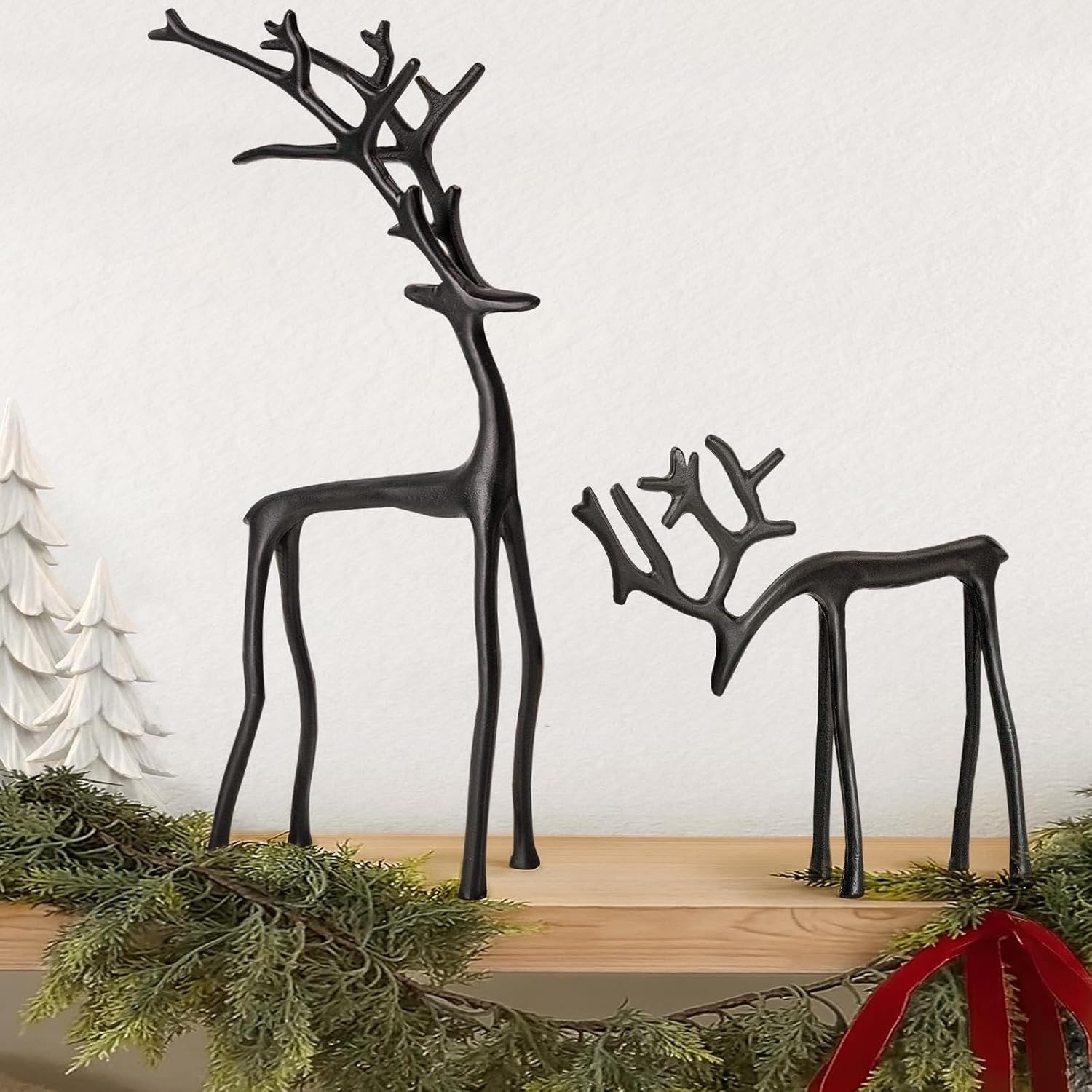 🎅 Julebestselger 🦌 Svart reinsdyrfigur, julepynt