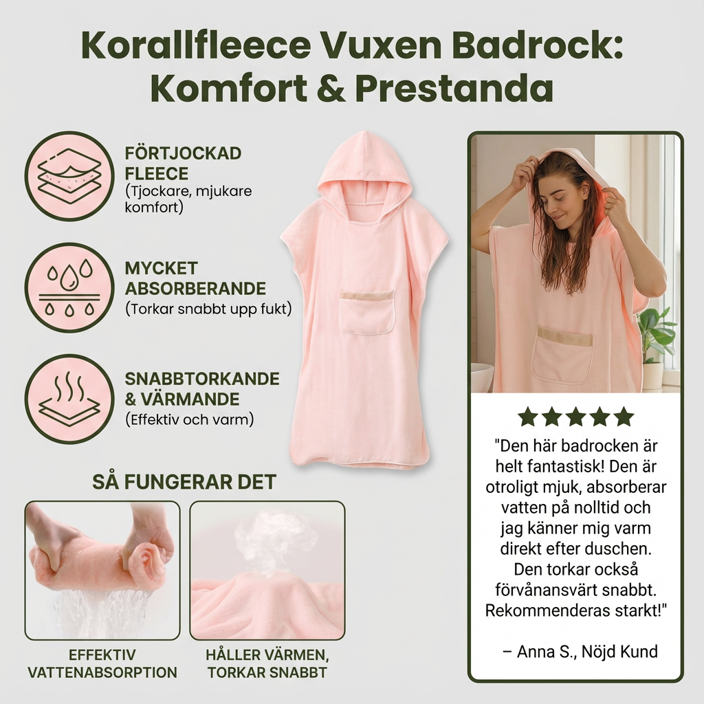 Praktisk badekåpe