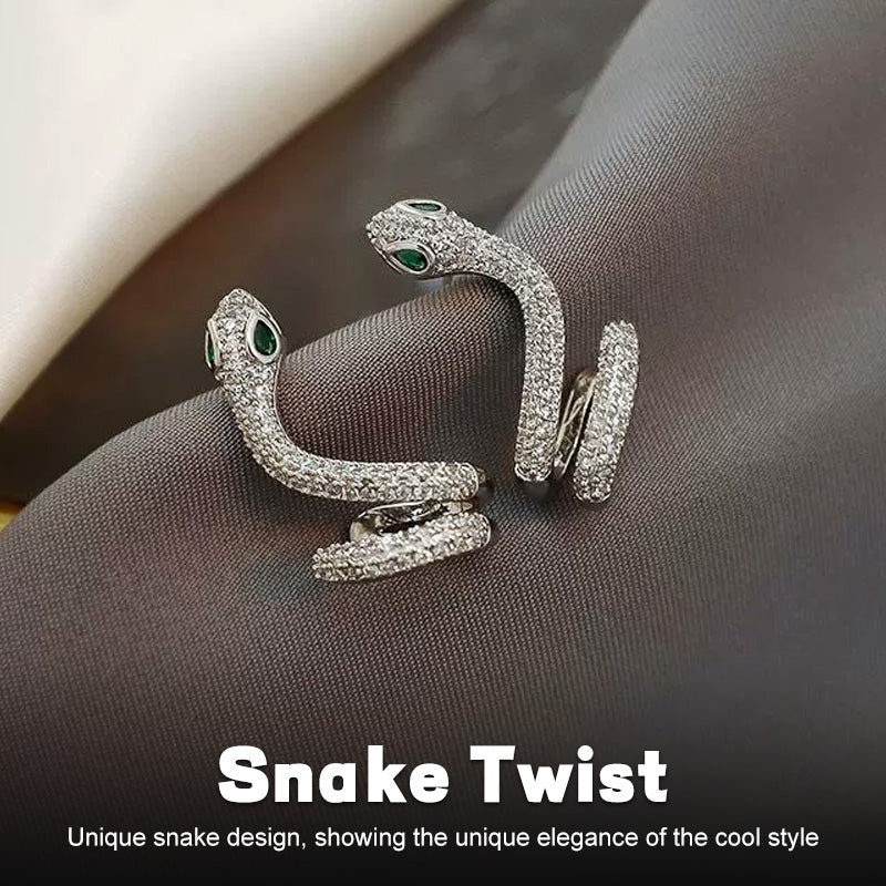 Smart slangeformet øreklips i sølv🐍