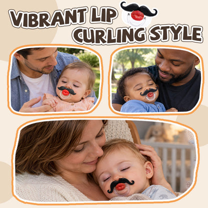 👶😜 Smokk med røde lepper og bart – morsom fotorequisite for søte babybilder!