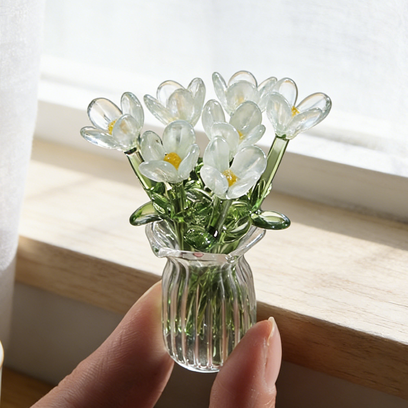 Blomsterpynt i glass
