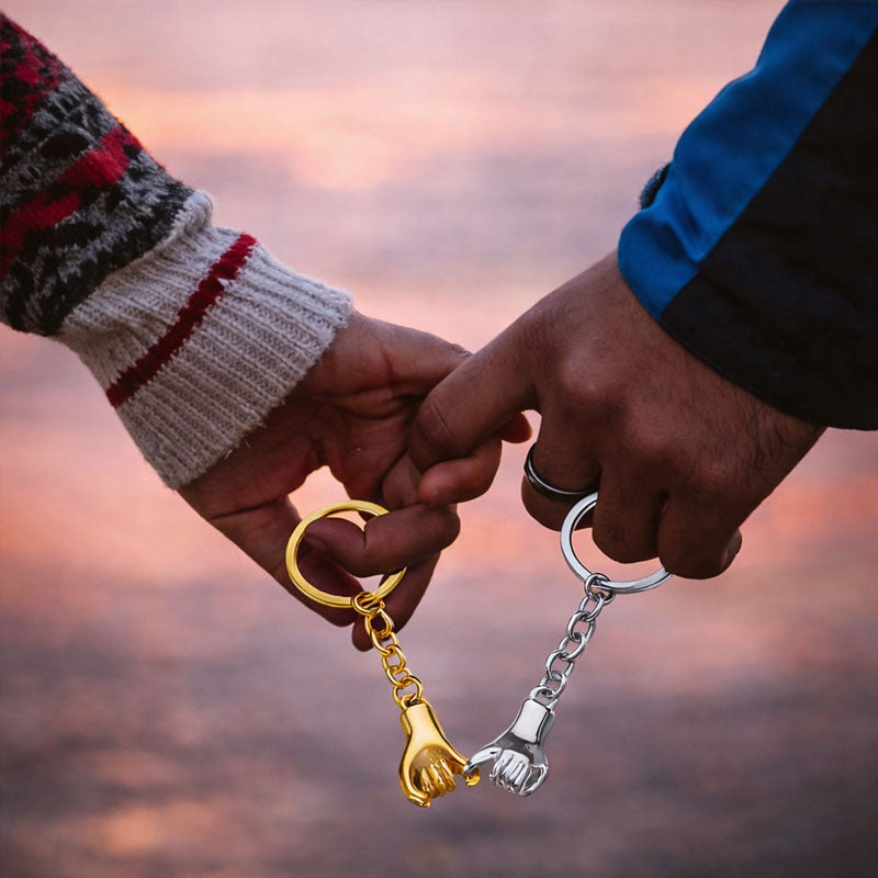 Magnetiske nøkkelringer med lillefinger – sett med ledd for par og bestevenner 🤞💞