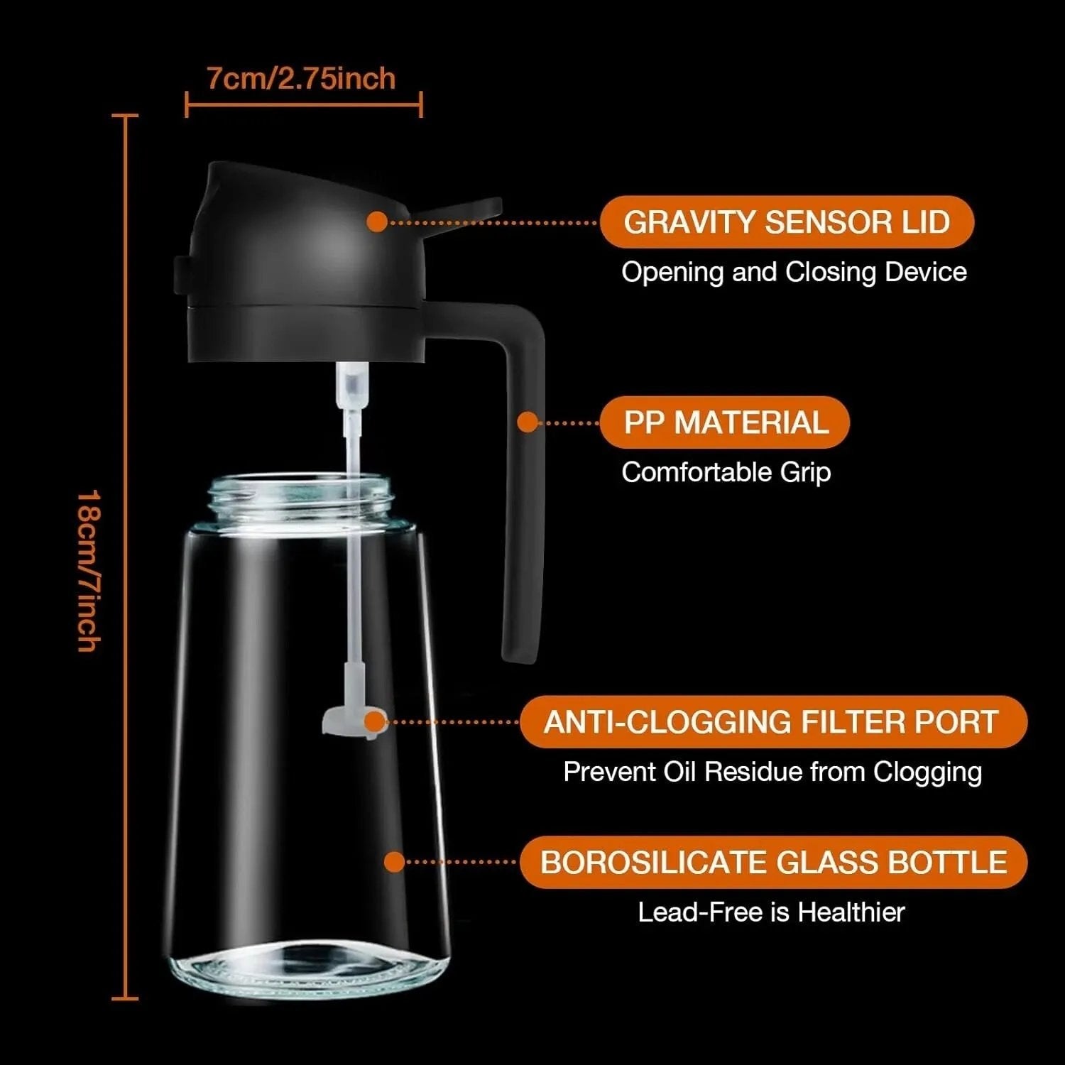 💥Hot Sale 49% OFF💥Spray & Pour Glass Oil Bottle