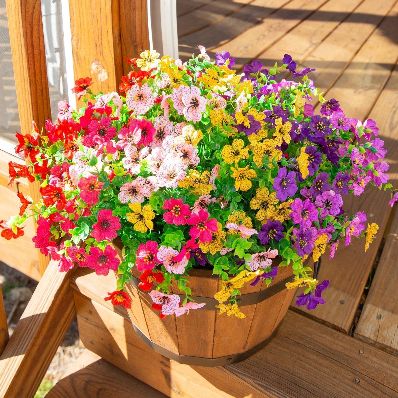 🌺UV-resistent fargerik kunstig blomst💖