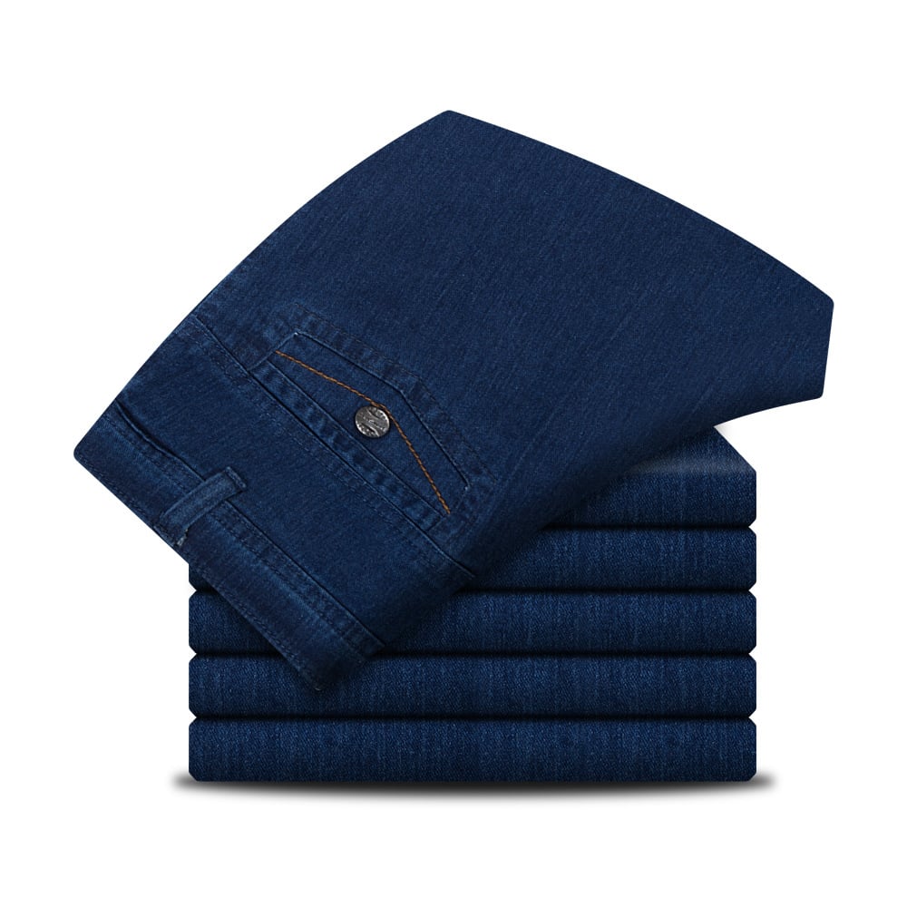 Herrejeans med høy midje og rett snitt